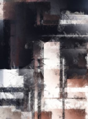 Modern sanat. Renkli çağdaş sanat eserleri. Renkli boya darbeleri. Soyut arkaplanda fırça darbeleri. Fırça boyası. Eşsiz duvar sanatı.