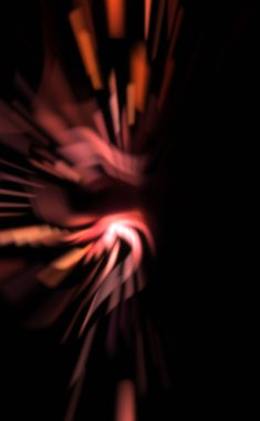 Işık parçacık izleri. Parlayan parçacıkları ve çizgileri olan ışık patlaması yıldızı. Güzel hareketli soyut ışın arkaplanı.