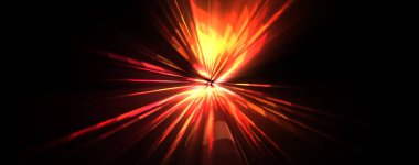 Fütürist mercek patlaması. Parlayan parçacıkları ve çizgileri olan ışık patlaması yıldızı. Güzel soyut ışın arkaplanı.