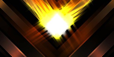 Soyut parlayan geometrik ışıklar arka planda. Fraktal simetrik grafik çizimi. Parıldayan ve parıldayan çubukları kesiştir.