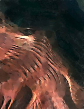 Modern sanat. Renkli çağdaş sanat eserleri. Renkli boya darbeleri. Soyut arkaplanda fırça darbeleri. fırça boyası.