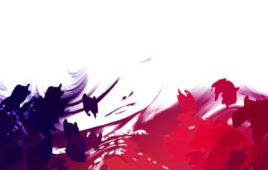 Taranmış Boyalı Soyut Arkaplan. Vahşi kaotik fırça darbeleri. Boya darbeleri. 2D İllüstrasyon. Fırça darbeli resim. 