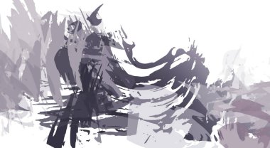 resmedilmiş sanat eseri. fırçalanmış canlı duvar kağıdı. Eşsiz ve yaratıcı illüstrasyon. Renkli fırça darbelerinin soyut arkaplanı. 