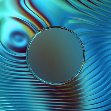 Soyut çerçeveli arkaplan. Renkli, canlı, dalgalı bir duvar kağıdı. Merkezi çerçeveli yaratıcı grafik 2d çizim. Dinamik şekilli modaya uygun sıvı örtüsü.