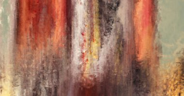 Modern sanat. Renkli çağdaş sanat eserleri. Renkli boya darbeleri. Soyut arkaplanda fırça darbeleri. Fırça boyası. Eşsiz duvar sanatı.
