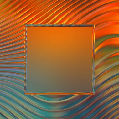 Soyut çerçeveli arkaplan. Renkli, canlı, dalgalı bir duvar kağıdı. Merkezi çerçeveli yaratıcı grafik 2d çizim. Dinamik şekilli modaya uygun sıvı örtüsü.