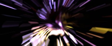 Işık parçacık izleri. Parlayan parçacıkları ve çizgileri olan ışık patlaması yıldızı. Güzel hareketli soyut ışın arkaplanı.