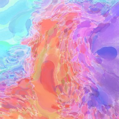 Çağdaş sanat. El işçiliğinin renkli dokusu. Modern resim. Yüzeyde suluboya vuruşlar. Sanatsal arkaplan resmi. Tablo üzerinde soyut resim. Fırça darbeleri. 