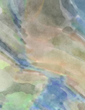 Alkol mürekkebini andıran rahatlatıcı fırça darbelerinin modern resmi. Poster, duvar sanatı, afiş, kart, kitap kapağı veya ambalaj için pastel renkli suluboya resim.