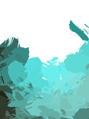 Taranmış Boyalı Soyut Arkaplan. Vahşi kaotik fırça darbeleri. Boya darbeleri. 2D İllüstrasyon. Fırça darbeli resim. 