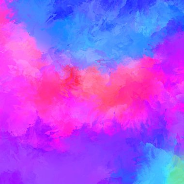 Canlı fırça darbeleriyle boyanmış. Renkli desenli resim. Fırçalanmış duvar kağıdını boya.