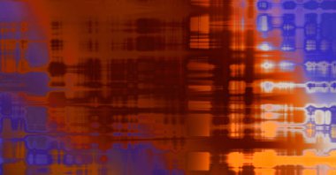 Soyut arkaplan. Yaşlanmış grunge dokusunda geometrik elementler. Farklı renk desenli grafiksel illüstrasyon.