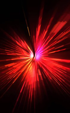 Fütürist mercek patlaması. Parlayan parçacıkları ve çizgileri olan ışık patlaması yıldızı. Güzel soyut ışın arkaplanı.