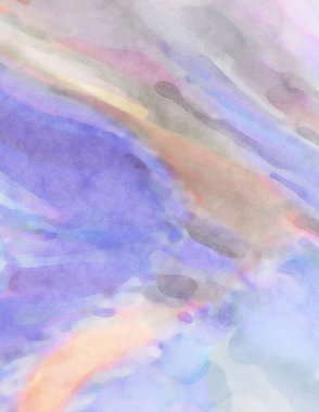 Yumuşak suluboya duvar kağıdı. Hafifçe fırçalanmış renkleri olan sanatsal bir resim. Pastel renkler arkaplana dokunmuş. Soyut duvar sanatı..