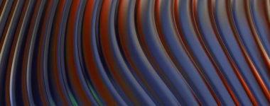 Soyut arkaplan. Renkli dalgalı yansıtıcı duvar kağıdı. Duvar kağıdı, afiş, arkaplan, kart, kitap kapağı veya web sitesi için grafiksel resimleme.