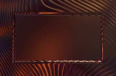 Soyut çerçeveli arkaplan. Renkli, canlı, dalgalı bir duvar kağıdı. Merkezi çerçeveli yaratıcı grafik 2d çizim. Dinamik şekilli modaya uygun sıvı örtüsü.