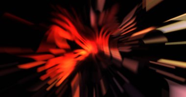 Işık parçacık izleri. Parlayan parçacıkları ve çizgileri olan ışık patlaması yıldızı. Güzel hareketli soyut ışın arkaplanı.