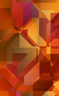 Renkli ve canlı geometrik şekiller katmanları var. Bir teknoloji planının dijital illüstrasyonu. Gelecekçi tasarım şablonu.