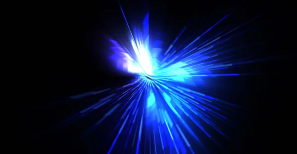 Una Llamarada Futurista Estrella Explosión Luz Con Partículas Líneas Brillantes — Foto de Stock
