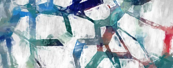 Soyut arkaplanda pürüzlü fırça darbeleri. Fırça boyası. Renkli boya darbeleri. Eşsiz duvar sanatı. Tuvaldeki modern sanat. Renkli çağdaş sanat eserleri. 