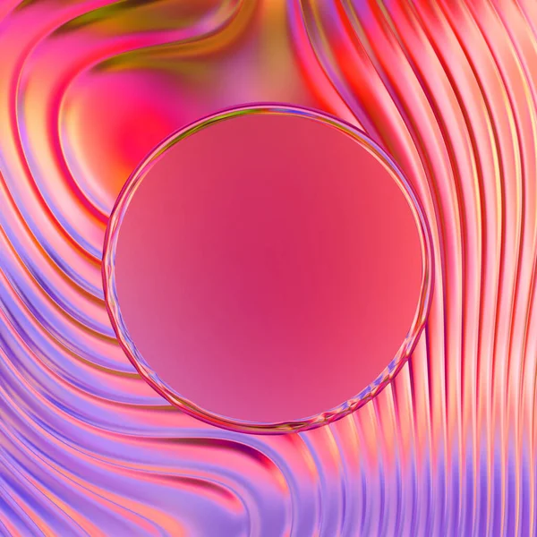 Soyut çerçeveli arkaplan. Renkli, canlı, dalgalı bir duvar kağıdı. Merkezi çerçeveli yaratıcı grafik 2d çizim. Dinamik şekilli modaya uygun sıvı örtüsü.