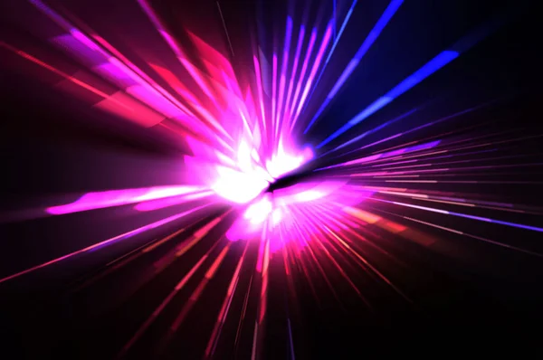 Futuristic Lens Flare Light Explosion Star Glowing Particles Lines Beautiful — Stock Photo, Image