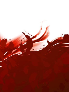 Taranmış Boyalı Soyut Arkaplan. Vahşi kaotik fırça darbeleri. Boya darbeleri. 2D İllüstrasyon. Fırça darbeli resim. 