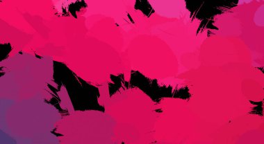 Canlı fırça darbeleriyle boyanmış. Renkli desenli resim. Fırçalanmış duvar kağıdını boya.