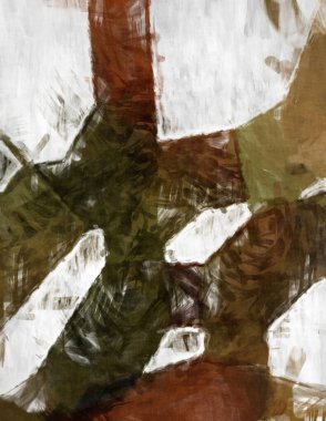 Soyut arkaplanda pürüzlü fırça darbeleri. Fırça boyası. Renkli boya darbeleri. Eşsiz duvar sanatı. Tuvaldeki modern sanat. Renkli çağdaş sanat eserleri. 