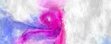 Soyut arkaplanda pürüzlü fırça darbeleri. Fırça boyası. Renkli boya darbeleri. Eşsiz duvar sanatı. Tuvaldeki modern sanat. Renkli çağdaş sanat eserleri. 