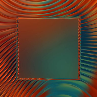 Soyut çerçeveli arkaplan. Renkli, canlı, dalgalı bir duvar kağıdı. Merkezi çerçeveli yaratıcı grafik 2d çizim. Dinamik şekilli modaya uygun sıvı örtüsü.