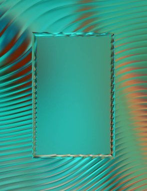 Soyut çerçeveli arkaplan. Renkli, canlı, dalgalı bir duvar kağıdı. Merkezi çerçeveli yaratıcı grafik 2d çizim. Dinamik şekilli modaya uygun sıvı örtüsü.