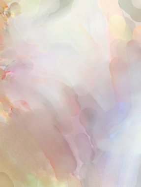 Yumuşak suluboya duvar kağıdı. Hafifçe fırçalanmış renkleri olan sanatsal bir resim. Pastel renkler arkaplana dokunmuş. Soyut duvar sanatı..