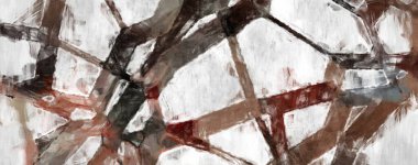 Soyut arkaplanda pürüzlü fırça darbeleri. Fırça boyası. Renkli boya darbeleri. Eşsiz duvar sanatı. Tuvaldeki modern sanat. Renkli çağdaş sanat eserleri. 