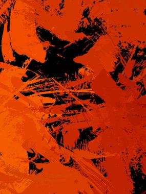 Vahşi fırça darbeleriyle yaratıcı soyut resim. Artistik fırça darbeleriyle donatılmış. Renkli ve canlı bir tasvir. Boyalı sanat.