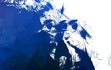 Duvar sanatı Eşsiz ve yaratıcı illüstrasyon. Fırça darbesi ile boyanmış. Renkli fırça darbelerinin soyut arkaplanı. Fırçalanmış canlı duvar kâğıdı. Boyalı sanatsal yaratım.