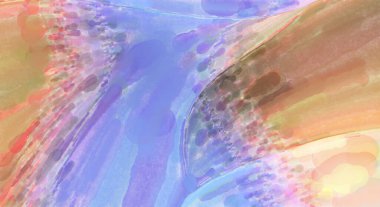 Yüzeyde suluboya vuruşlar. Sanatsal arkaplan resmi. Tablo üzerinde soyut resim. Fırça darbeleri. Çağdaş sanat. El işçiliğinin renkli dokusu. Modern resim.