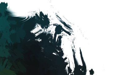 Duvar sanatı Eşsiz ve yaratıcı illüstrasyon. Fırça darbesi ile boyanmış. Renkli fırça darbelerinin soyut arkaplanı. Fırçalanmış canlı duvar kâğıdı. Boyalı sanatsal yaratım.