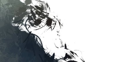 Taranmış Boyalı Soyut Arkaplan. Vahşi kaotik fırça darbeleri. Boya darbeleri. 2D İllüstrasyon. Fırça darbeli resim. 