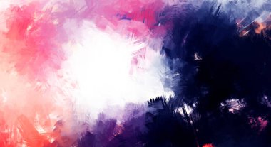 Canlı fırça darbeleriyle boyanmış. Renkli desenli resim. Fırçalanmış duvar kağıdını boya.