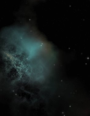 Galaksi uzayındaki yıldız alanı renkli nebula ile. Uzayın derinliklerinin bilim kurgu geçmişi. Ruhsal duvar kağıdı.