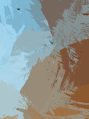 Vahşi fırça darbeleriyle yaratıcı soyut resim. Artistik fırça darbeleriyle donatılmış. Renkli ve canlı bir tasvir. Boyalı sanat.