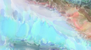 Yumuşak suluboya duvar kağıdı. Hafifçe fırçalanmış renkleri olan sanatsal bir resim. Pastel renkler arkaplana dokunmuş. Soyut duvar sanatı..