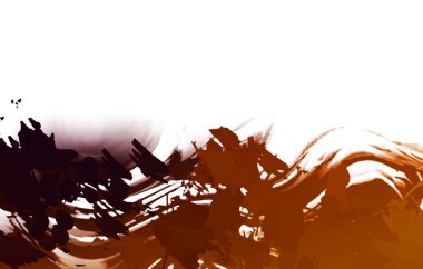 Taranmış Boyalı Soyut Arkaplan. Vahşi kaotik fırça darbeleri. Boya darbeleri. 2D İllüstrasyon. Fırça darbeli resim. 