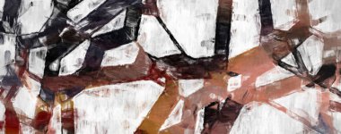 Soyut arkaplanda pürüzlü fırça darbeleri. Fırça boyası. Renkli boya darbeleri. Eşsiz duvar sanatı. Tuvaldeki modern sanat. Renkli çağdaş sanat eserleri. 
