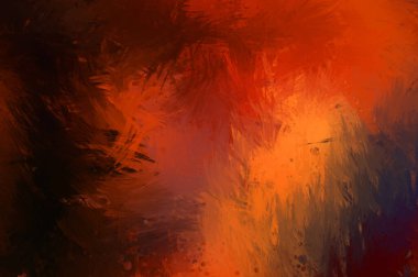 Canlı fırça darbeleriyle boyanmış. Renkli desenli resim. Fırçalanmış duvar kağıdını boya.