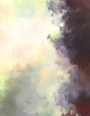 Canlı fırça darbeleriyle boyanmış. Renkli desenli resim. Fırçalanmış duvar kağıdını boya.