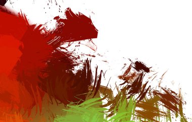 Duvar sanatı Eşsiz ve yaratıcı illüstrasyon. Fırça darbesi ile boyanmış. Renkli fırça darbelerinin soyut arkaplanı. Fırçalanmış canlı duvar kâğıdı. Boyalı sanatsal yaratım.