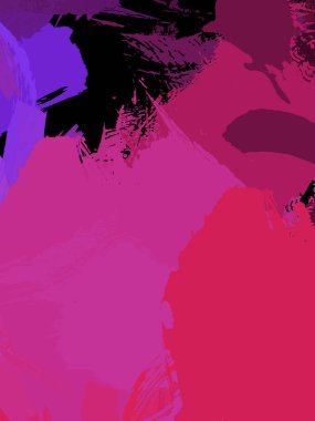 Vahşi fırça darbeleriyle yaratıcı soyut resim. Artistik fırça darbeleriyle donatılmış. Renkli ve canlı bir tasvir. Boyalı sanat.