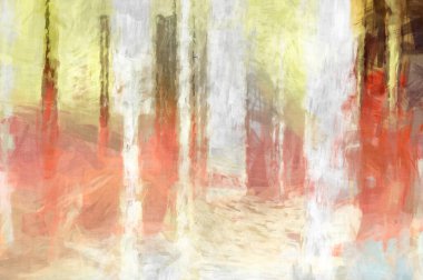 Soyut arkaplanda pürüzlü fırça darbeleri. Fırça boyası. Renkli boya darbeleri. Eşsiz duvar sanatı. Tuvaldeki modern sanat. Renkli çağdaş sanat eserleri. 